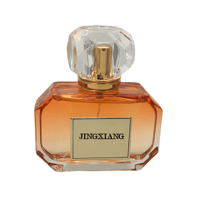 100 ml Square Transparent Orange Polish Glass Perfume Bottle