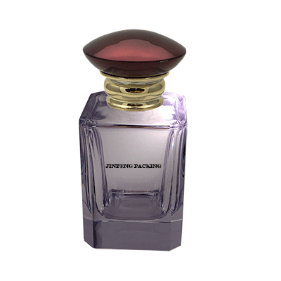 Square 50 ml Transparent Purple Glass Perfume Bottles