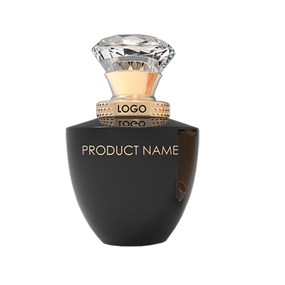 Luxurious Black 75ml Glas Perfume Bottle Zamac Caps