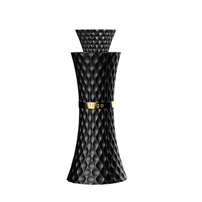 Luxurious Black Zamac Glass Perfume Bottles Caps